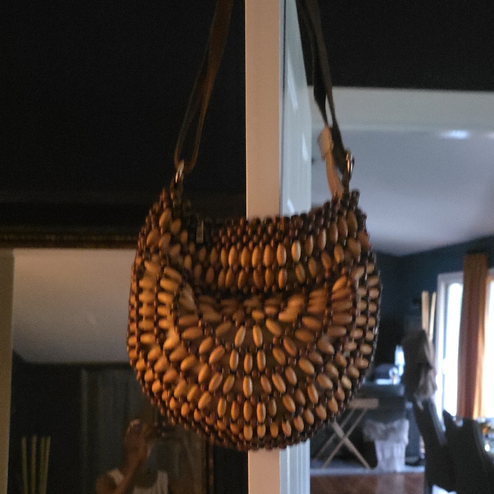 Brown Beaded Women's Bag